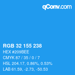 Color code: RGB 32 155 238 | qconv.com