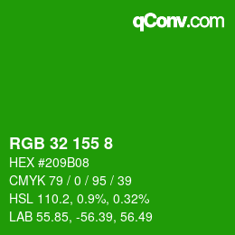 Color code: RGB 32 155 8 | qconv.com