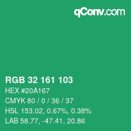 Color code: RGB 32 161 103 | qconv.com