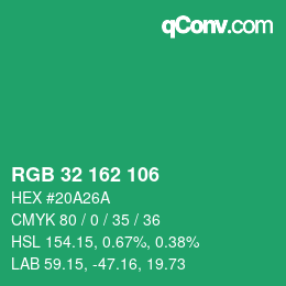 Color code: RGB 32 162 106 | qconv.com
