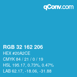 Color code: RGB 32 162 206 | qconv.com