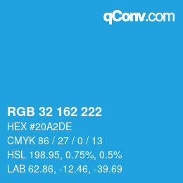 Color code: RGB 32 162 222 | qconv.com