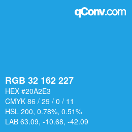 Color code: RGB 32 162 227 | qconv.com