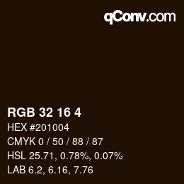 颜色代码: RGB 32 16 4 | qconv.com