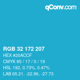 Color code: RGB 32 172 207 | qconv.com