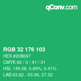 Color code: RGB 32 176 103 | qconv.com
