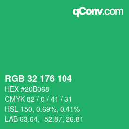 Color code: RGB 32 176 104 | qconv.com