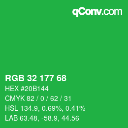 Color code: RGB 32 177 68 | qconv.com