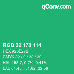 Color code: RGB 32 178 114 | qconv.com