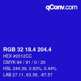 カラーコード: RGB 32 18.4 204.4 | qconv.com