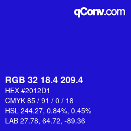 カラーコード: RGB 32 18.4 209.4 | qconv.com