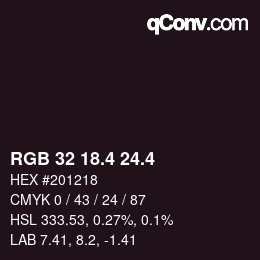 カラーコード: RGB 32 18.4 24.4 | qconv.com
