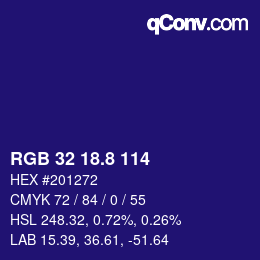 Color code: RGB 32 18.8 114 | qconv.com