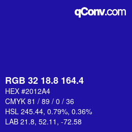 カラーコード: RGB 32 18.8 164.4 | qconv.com