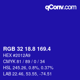カラーコード: RGB 32 18.8 169.4 | qconv.com