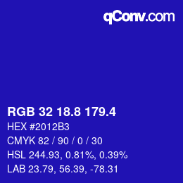 カラーコード: RGB 32 18.8 179.4 | qconv.com