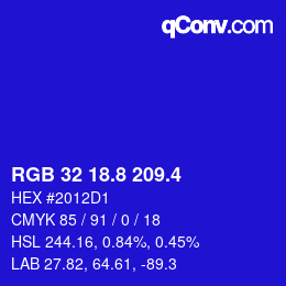 カラーコード: RGB 32 18.8 209.4 | qconv.com