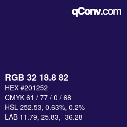 カラーコード: RGB 32 18.8 82 | qconv.com