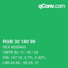Color code: RGB 32 180 99 | qconv.com