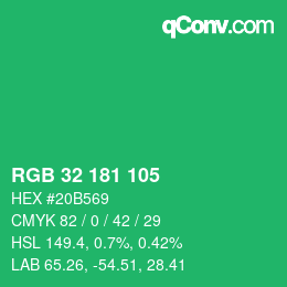 Color code: RGB 32 181 105 | qconv.com