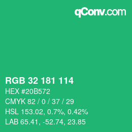Color code: RGB 32 181 114 | qconv.com