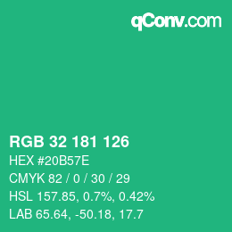 Color code: RGB 32 181 126 | qconv.com