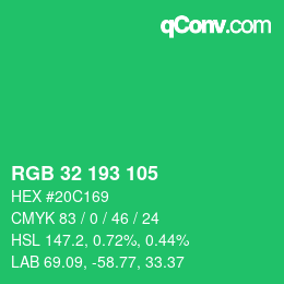 Color code: RGB 32 193 105 | qconv.com