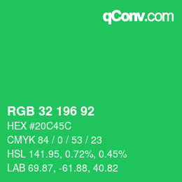 Color code: RGB 32 196 92 | qconv.com