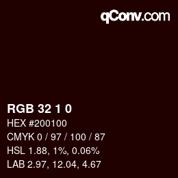 颜色代码: RGB 32 1 0 | qconv.com