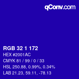 Color code: RGB 32 1 172 | qconv.com