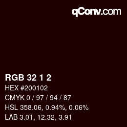Color code: RGB 32 1 2 | qconv.com