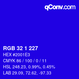 Color code: RGB 32 1 227 | qconv.com
