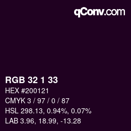 Farbcode: RGB 32 1 33 | qconv.com