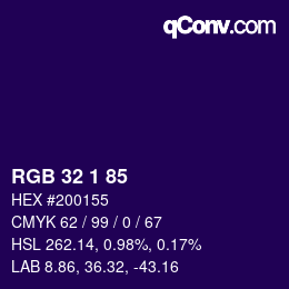 Color code: RGB 32 1 85 | qconv.com