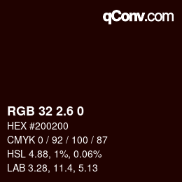 カラーコード: RGB 32 2.6 0 | qconv.com