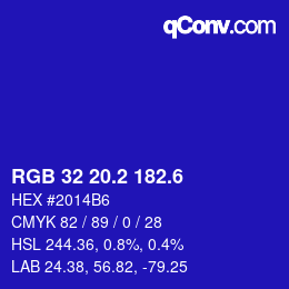 カラーコード: RGB 32 20.2 182.6 | qconv.com