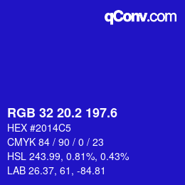 カラーコード: RGB 32 20.2 197.6 | qconv.com