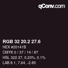 カラーコード: RGB 32 20.2 27.6 | qconv.com