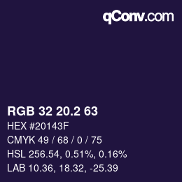 Color code: RGB 32 20.2 63 | qconv.com
