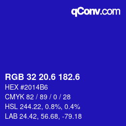 カラーコード: RGB 32 20.6 182.6 | qconv.com