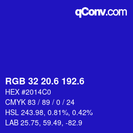 カラーコード: RGB 32 20.6 192.6 | qconv.com