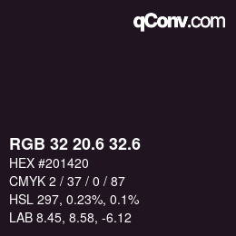 カラーコード: RGB 32 20.6 32.6 | qconv.com