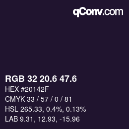 カラーコード: RGB 32 20.6 47.6 | qconv.com