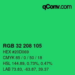 Color code: RGB 32 208 105 | qconv.com