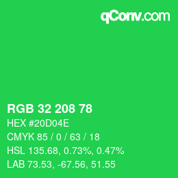 Color code: RGB 32 208 78 | qconv.com