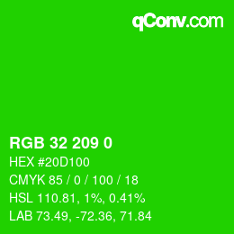 Color code: RGB 32 209 0 | qconv.com