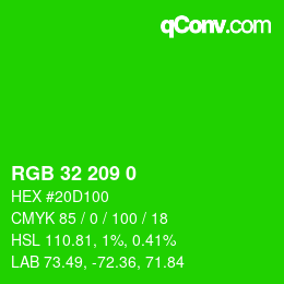 カラーコード: RGB 32 209 0 | qconv.com