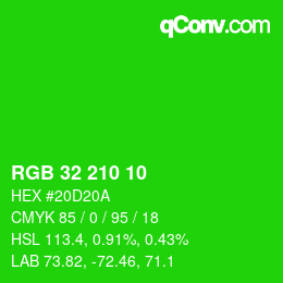 Color code: RGB 32 210 10 | qconv.com