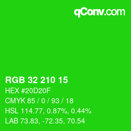 Color code: RGB 32 210 15 | qconv.com