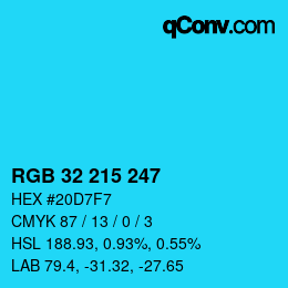 Color code: RGB 32 215 247 | qconv.com
